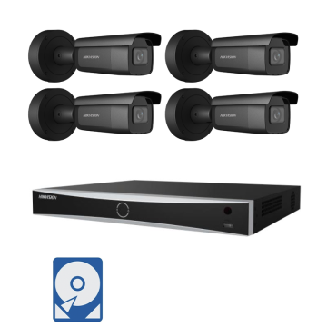Hikvision Videoüberwachung-Set mit 4x 2MP IP Bullet Kameras und 1x 8 Kanal PoE Netzwerkrekorder