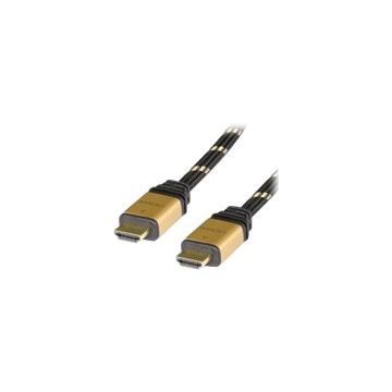 Roline HDMI High Speed Cable - HDMI-Kabel - HDMI (M) bis HDMI (M) - 10 m - Doppelisolierung - Schwarz, Gold