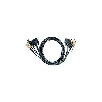 ATEN 2L-7D02U - Video- / USB- / Audio-Kabel - USB, stereo mini jack, DVI-D (M) bis stereo mini jack, USB Type B, DVI-D (M) - 1.8 m
