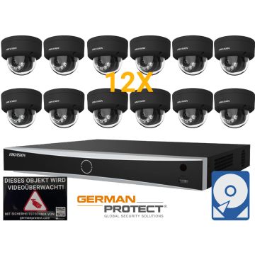 Hikvision M19 Videoüberwachungsset 12x Dome Kamera 4MP + NVR 16 Kanal PoE + 4 TB Festplatte