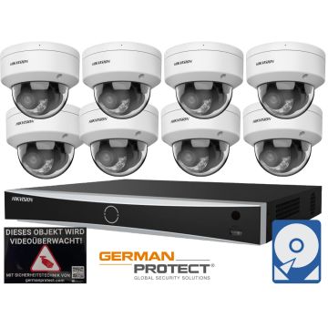 Hikvision M16 Videoüberwachungsset 8x Dome Kamera 4MP + NVR 8 Kanal + 4 TB Festplatte 