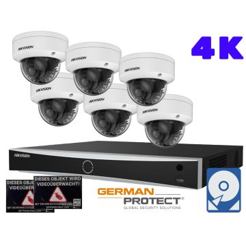 Hikvision M39 Videoüberwachungsset 6x Dome Kamera 4K+ NVR 8 Kanal + 4 TB Festplatte 