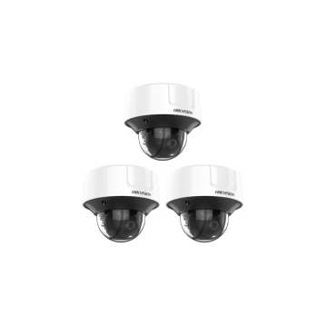 HIKVISION Kamera-Set 3x IP Dome Überwachungskamera DS-2CD3D26G2T-IZHSY(2.8-12mm)