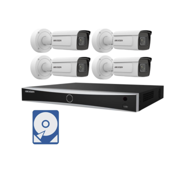 Hikvision Videoüberwachung-Set mit 4x 4MP Darkfighter IP Bullet Kameras und 8Kanal Netzwerkrekorder