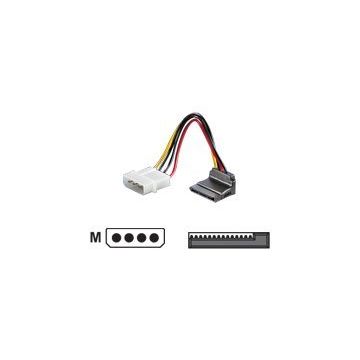 Roline - Netzteil - interne Stromversorgung, 4-polig (M) bis SATA Leistung (W) - 10 cm - 90° Stecker