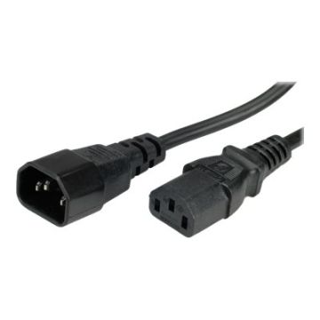 VALUE - Spannungsversorgungs-Verlängerungskabel - IEC 320 EN 60320 C14 (M) bis IEC 320 EN 60320 C13 (W) - Wechselstrom 250 V - 3 m - geformt