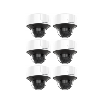 HIKVISION Kamera-Set 6x IP Dome Überwachungskamera DS-2CD3D26G2T-IZHSY(2.8-12mm)