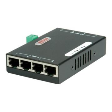 Roline Gigabit Ethernet PoE Injektor - Power Injector - 48 V - 120 Watt - Ausgangsbuchsen: 4 - Schwarz