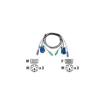 ATEN 2L-5003P/C - Tastatur- / Video- / Maus- (KVM-) Kabel - PS/2, 6-polig, HD-15 (M) bis PS/2, 6-polig, HD-15 - 3 m - für ATEN CS-142; MasterView CS-124, 84, 88, 9134; MasterView Lite CS142; MasterView Plus CS138