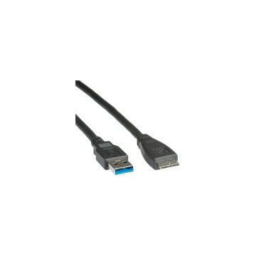 Roline - USB-Kabel - 10-polig Micro-USB Typ A (M) bis USB Type A (M) - USB 3.0 - 80 cm - Schwarz