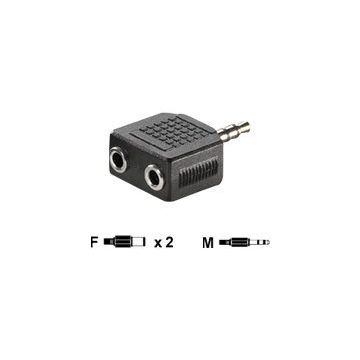 Rotronic VALUE - Audio-Splitter - stereo mini jack (W) bis stereo mini jack (M) - Schwarz