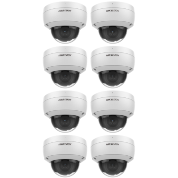 HIKVISION Kamera-Set 8x IP Dome Überwachungskamera DS-2CD3156G2-IS(2.8mm)(C)