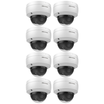 HIKVISION Kamera-Set 8x IP Dome Überwachungskamera DS-2CD3143G2-ISU(2.8mm)
