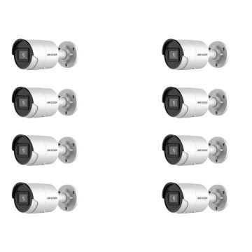 HIKVISION Kamera-Set 8x IP Bullet Kamera DS-2CD3043G2-IU(2.8mm)