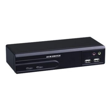 ROLINE Dual Head KVM Switch - KVM-/Audio-Switch - USB - 2 x KVM/Audio - 1 lokaler Benutzer - Desktop