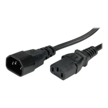 VALUE - Spannungsversorgungs-Verlängerungskabel - IEC 320 EN 60320 C14 bis IEC 320 EN 60320 C13 - Wechselstrom 250 V - 1.8 m - geformt