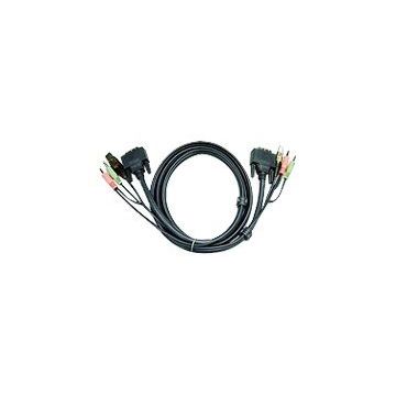 ATEN 2L-7D05U - Video- / USB- / Audio-Kabel - USB, stereo mini jack, DVI-D (M) bis stereo mini jack, USB Type B, DVI-D (M) - 5 m