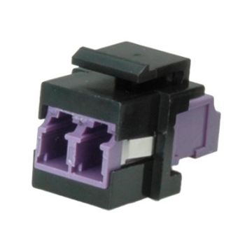 Roline Fiber Optic Keystone Jack - Modulare Eingabe - LC MM X 2 - Schwarz, violett