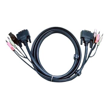 ATEN 2L-7D03UD - Video- / USB- / Audio-Kabel - USB, stereo mini jack, DVI-D (M) bis USB, stereo mini jack, DVI-D (M) - 3 m