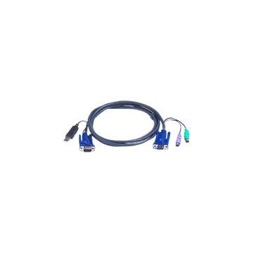 ATEN Intelligent KVM Cable 2L-5503UP - Tastatur- / Video- / Maus- / USB-Kabel - USB, HD-15 (M) bis PS/2, HD-15 - 3 m