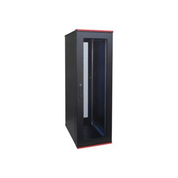 Roline - Schrank - Schwarz, Rot, RAL 9005 - 42U - 48.3 cm (19")