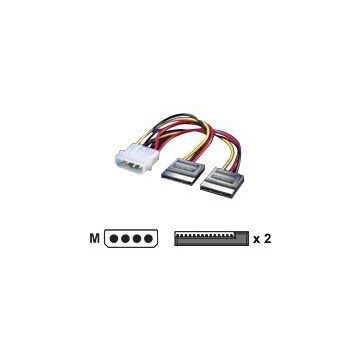 Roline - Stromkabel - 15 PIN SATA Power (M) bis interne Stromversorgung, 4-polig (M)