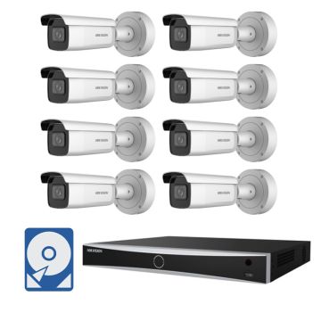 Hikvision Videoüberwachung-Set mit 8x 6 MP IP Bullet Kameras und 8 Kanal HDMI/VGA Netzwerkrekorder