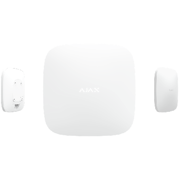 Ajax HUB PLUS Funk-Alarmzentrale mit vier Kommunikationskanälen WLAN, Ethernet, WCDMA und GSM  in Farbe weiß