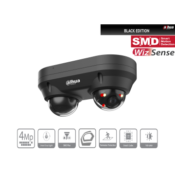 Dahua IPC-HDBW2449FP-AS-E2-IL-0280B-Black (2x 2,8 mm) Dualkamera 4MP schwarz