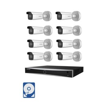Hikvision Videoüberwachung-Set mit 8x 4K AcuSense IP Bullet Kameras und 8Kanal AcuSense Netzwerkrekorder