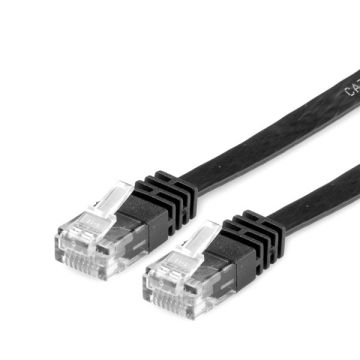 VALUE UTP-Patchkabel Kat.6, flach, schwarz 0,5m