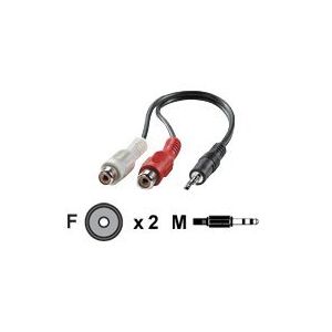 VALUE - Audiokabel - stereo mini jack (M) bis RCA (W) - 20 cm - abgeschirmt - Schwarz