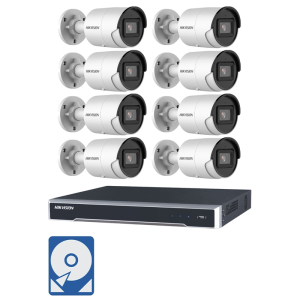 Hikvision Videoüberwachung-Set mit 8x 4MP IP Bullet Kameras und 8 Kanal NVR Netzwerkrekorder