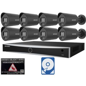 Hikvision M3 Videoüberwachungsset 8x Bullet Kamera 4MP + NVR 8 Kanal + 4 TB Festplatte