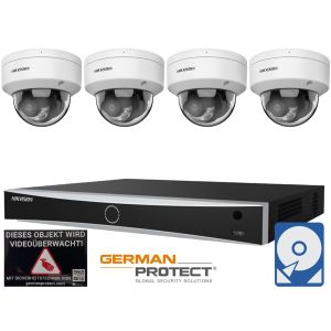 Hikvision M15 Videoüberwachungsset 4x Dome Kamera 4MP + NVR 8 Kanal + 4 TB Festplatte