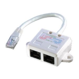 VALUE T-Adapter - Netzwerk-Splitter - RJ-45 (M) bis RJ-45 (W) - 17 cm - UTP - CAT 5e