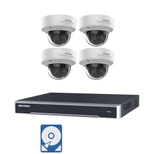 Hikvision Videoüberwachungsset 4x Dome Kameras 4K + 8 Kanal PoE NVR