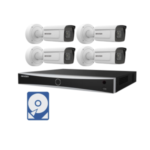 Hikvision Videoüberwachung-Set mit 4x 4MP Darkfighter IP Bullet Kameras und 8Kanal Netzwerkrekorder