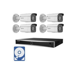 Hikvision Videoüberwachung-Set mit 4x 4K ColorVu Bullet Kameras und 8 Kanal AcuSense Netzwerkrekorder