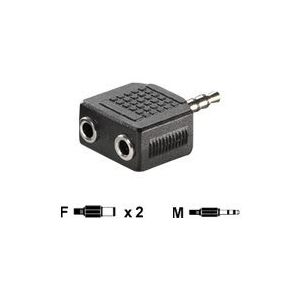 Rotronic VALUE - Audio-Splitter - stereo mini jack (W) bis stereo mini jack (M) - Schwarz