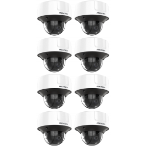 HIKVISION Kamera-Set 8x IP Dome Überwachungskamera DS-2CD3D26G2T-IZHSY(2.8-12mm)