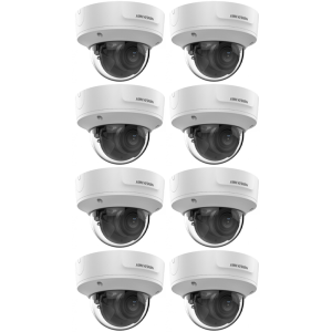 HIKVISION Kamera-Set 8x IP Dome Überwachungskamera DS-2CD2783G2-IZS(2.8-12mm)