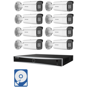 Hikvision Videoüberwachung-Set mit 8x 4MP IP Bullet Kameras und 8 Kanal PoE Netzwerkrekorder