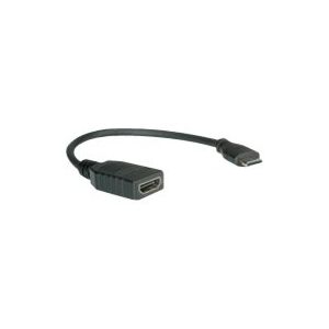 VALUE High Speed - HDMI mit Ethernetkabel - mini HDMI (M) bis HDMI (W) - 15 cm - abgeschirmt - Schwarz