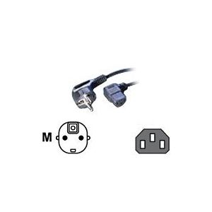 VALUE - Stromkabel - IEC 320 EN 60320 C13 (W) bis CEE 7/7 (SCHUKO) (M) - 1.8 m - 90-Grad-Anschluss - Schwarz