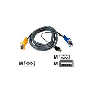 VALUE - VGA-Kabel - USB, HD-15 (M) bis HD-15 (M) - 3 m - Grau