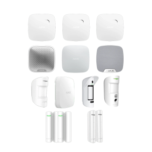 Ajax Alarmanlagenset AJ16 Set mit Alarmverifizierung für eine kleine Doppelhaushälfte mit kleinem Garten