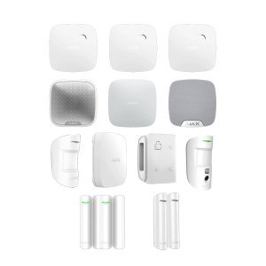 Ajax Alarmanlagenset AJ17 Set mit Alarmverifizierung für eine kleine Doppelhaushälfte mit einer kleinen Terrasse