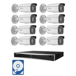 Hikvision Videoüberwachung-Set mit 8x 4K ColorVu Bullet Kameras und 8 Kanal AcuSense NVR
