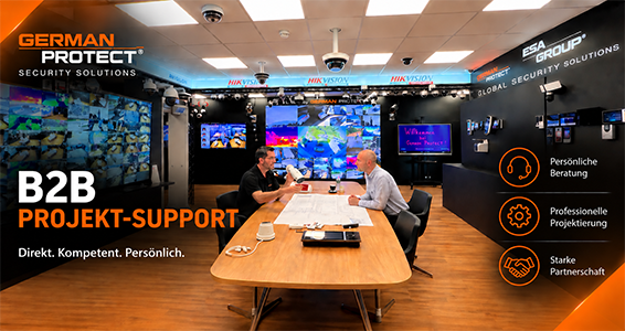 B2B Projekt-Support von German Protect: persönliche Beratung und professionelle Projektierung im Showroom